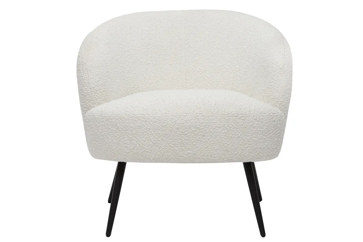Miliboo Sessel aus Stoff mit Bouclé-Wolleffekt und Metall MAGGIE* Design-sessel|Sessel