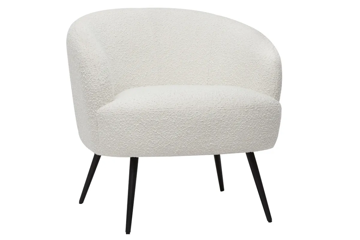 Miliboo Sessel aus Stoff mit Bouclé-Wolleffekt und Metall MAGGIE* Design-sessel|Sessel