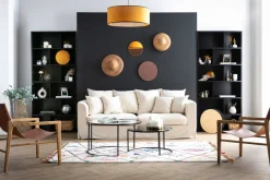 Miliboo Sessel aus Teakholz und hellbraunem Leder CHILLY* Design-sessel|Sessel