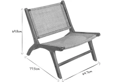 Miliboo Sessel aus Teakholz und naturfarbenem Rattan HAMMA* Design-sessel|Sessel