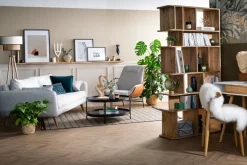 Miliboo Sessel braun mit dunkelgrauen strukturiertem Samtdesign MARCEAU* Design-sessel|Sessel