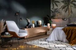Miliboo Sessel braun mit dunkelgrauen strukturiertem Samtdesign MARCEAU* Design-sessel|Sessel