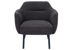 Miliboo Sessel dunkelgrauer Stoff mit Samteffekt LAURENS* Design-sessel|Sessel