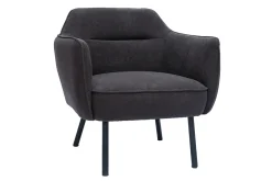 Miliboo Sessel dunkelgrauer Stoff mit Samteffekt LAURENS* Design-sessel|Sessel
