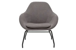 Miliboo Sessel grauer Stoff mit Samteffekt und schwarzes Metall MAYNE* Design-sessel|Sessel