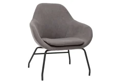 Miliboo Sessel grauer Stoff mit Samteffekt und schwarzes Metall MAYNE* Design-sessel|Sessel