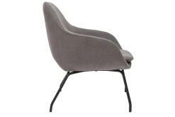 Miliboo Sessel grauer Stoff mit Samteffekt und schwarzes Metall MAYNE* Design-sessel|Sessel
