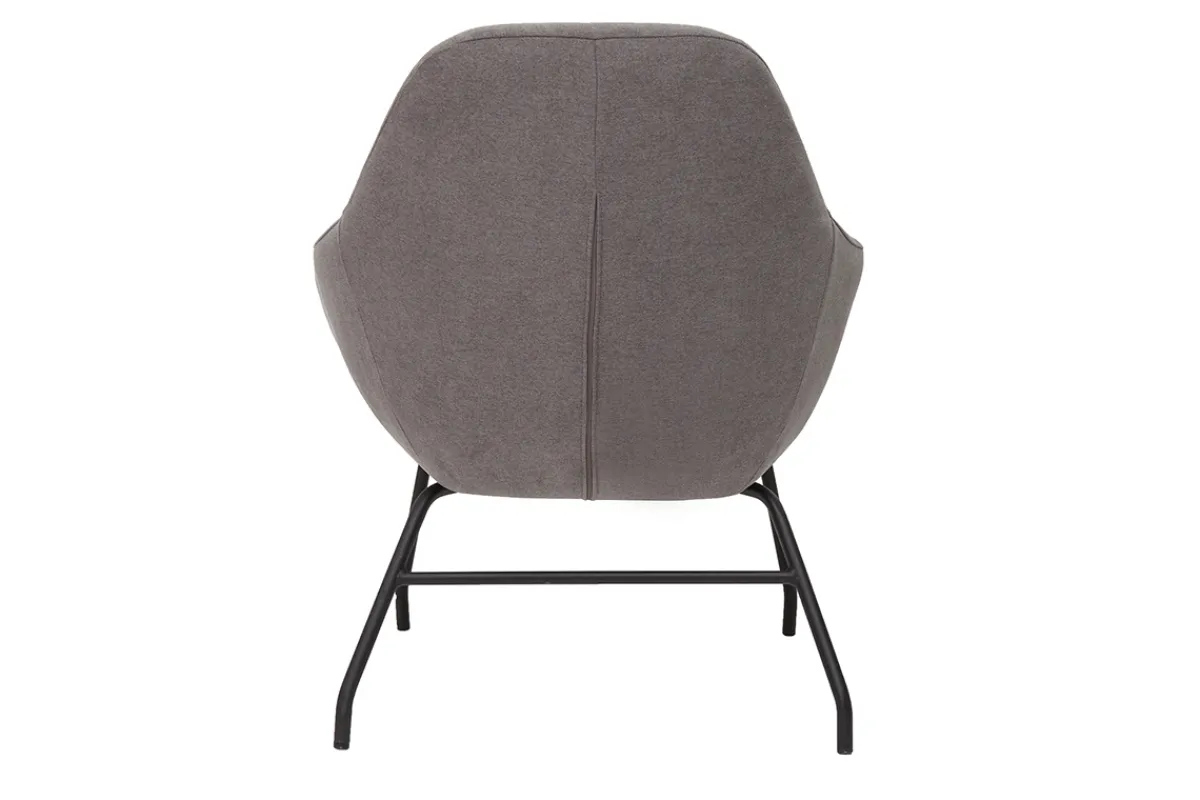 Miliboo Sessel grauer Stoff mit Samteffekt und schwarzes Metall MAYNE* Design-sessel|Sessel