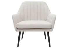 Miliboo Sessel im beigen Samtdesign mit Metallfuß GASTON* Design-sessel|Sessel