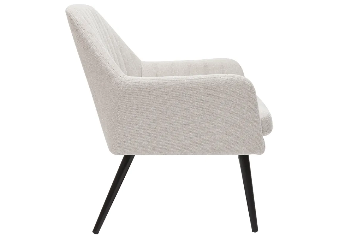 Miliboo Sessel im beigen Samtdesign mit Metallfuß GASTON* Design-sessel|Sessel