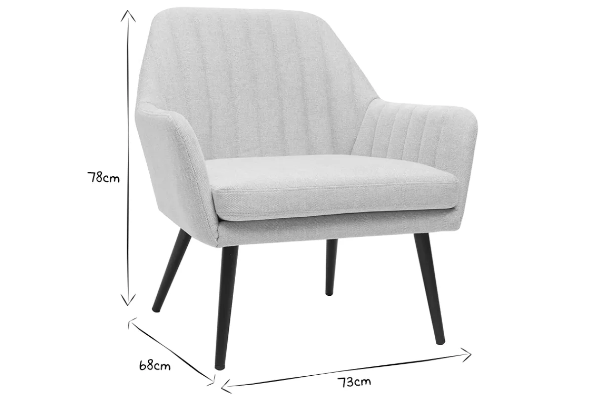Miliboo Sessel im beigen Samtdesign mit Metallfuß GASTON* Design-sessel|Sessel