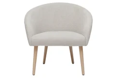 Miliboo Sessel im beigen Samtdesign mit hellen Holzfüßen OLIVIA* Design-sessel|Sessel