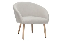 Miliboo Sessel im beigen Samtdesign mit hellen Holzfüßen OLIVIA* Design-sessel|Sessel