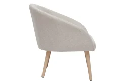 Miliboo Sessel im beigen Samtdesign mit hellen Holzfüßen OLIVIA* Design-sessel|Sessel