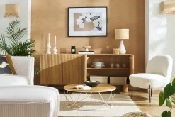 Miliboo Sessel im beigen Samtdesign mit schwarzem Metall BELEY* Design-sessel|Sessel