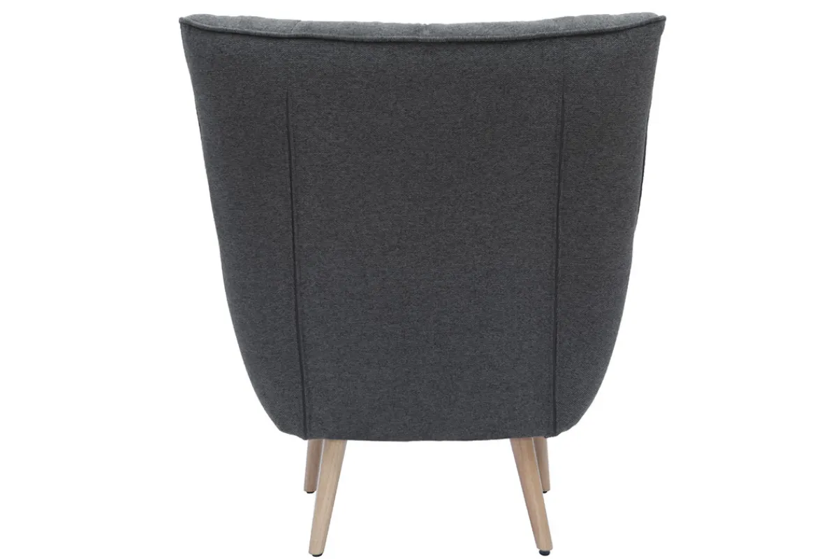 Miliboo Sessel im dunkelgrauen Samtdesign beige Holzfüße AVERY* Design-sessel|Sessel
