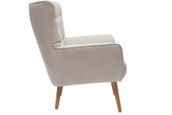 Miliboo Sessel im gemustertem Samtdesign beige Holzfüße AVERY* Design-sessel|Sessel