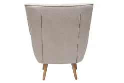 Miliboo Sessel im gemustertem Samtdesign beige Holzfüße AVERY* Design-sessel|Sessel