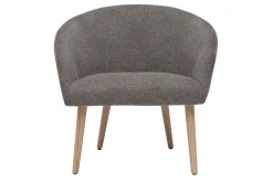 Miliboo Sessel im grauen Samtdesign mit hellen Holzfüßen OLIVIA* Design-sessel|Sessel