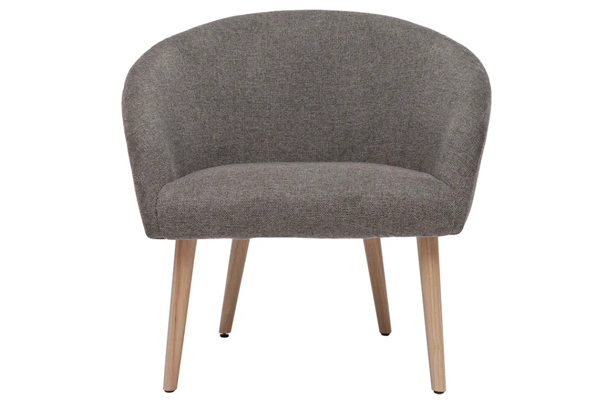 Miliboo Sessel im grauen Samtdesign mit hellen Holzfüßen OLIVIA* Design-sessel|Sessel