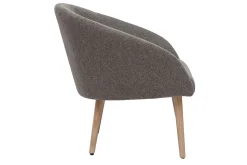 Miliboo Sessel im grauen Samtdesign mit hellen Holzfüßen OLIVIA* Design-sessel|Sessel