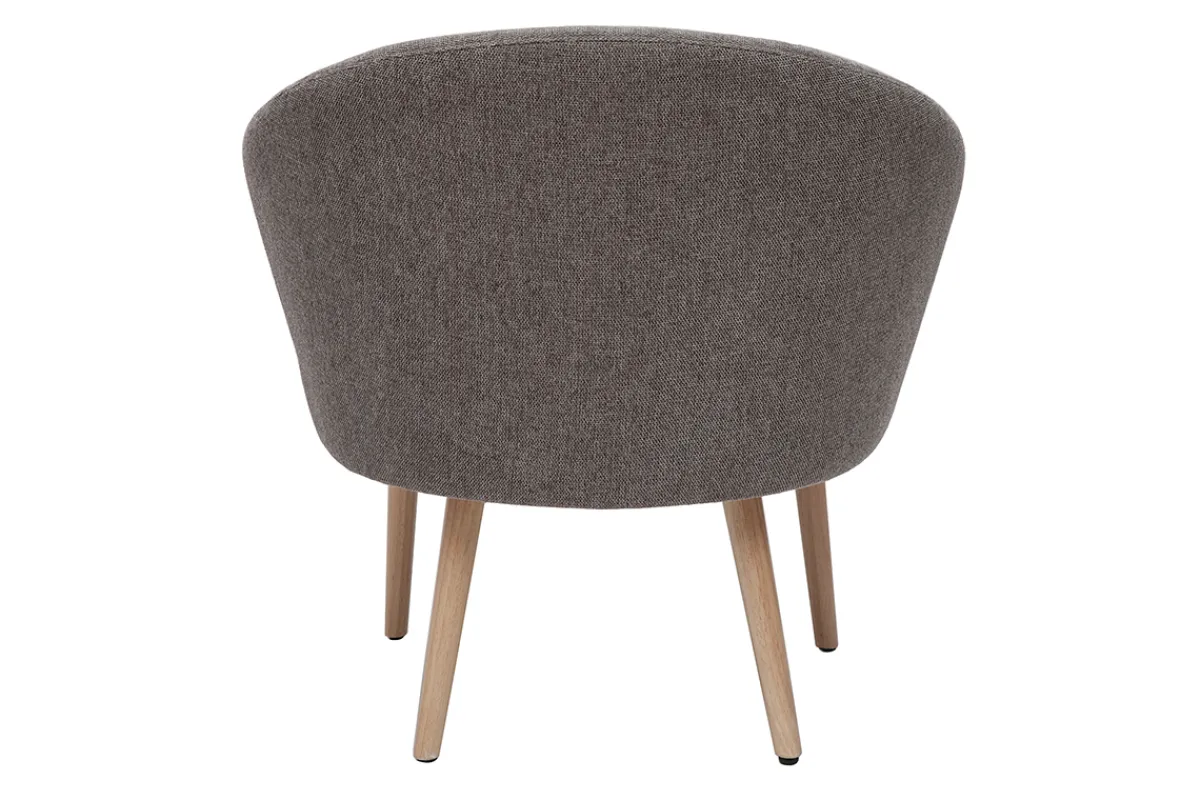 Miliboo Sessel im grauen Samtdesign mit hellen Holzfüßen OLIVIA* Design-sessel|Sessel