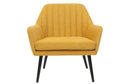 Miliboo Sessel im senfgelbem Samtdesign mit Metallfuß GASTON* Design-sessel|Sessel