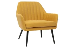 Miliboo Sessel im senfgelbem Samtdesign mit Metallfuß GASTON* Design-sessel|Sessel