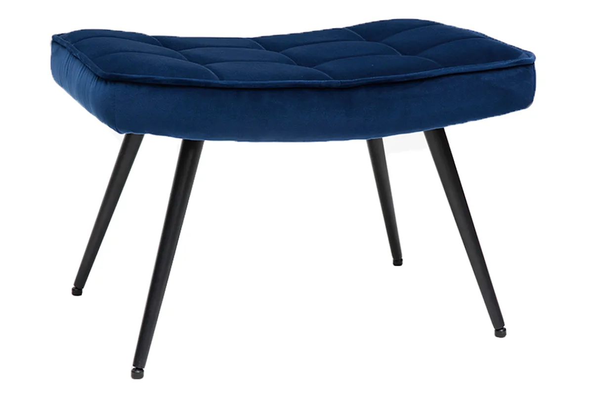 Miliboo Sessel mit blauer Samt-Fußstütze MOOD* Design-sessel|Sessel