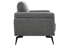 Miliboo Sessel mit grauem Stoff im Samtdesign Metallfüße MOSCO* Design-sessel|Sessel