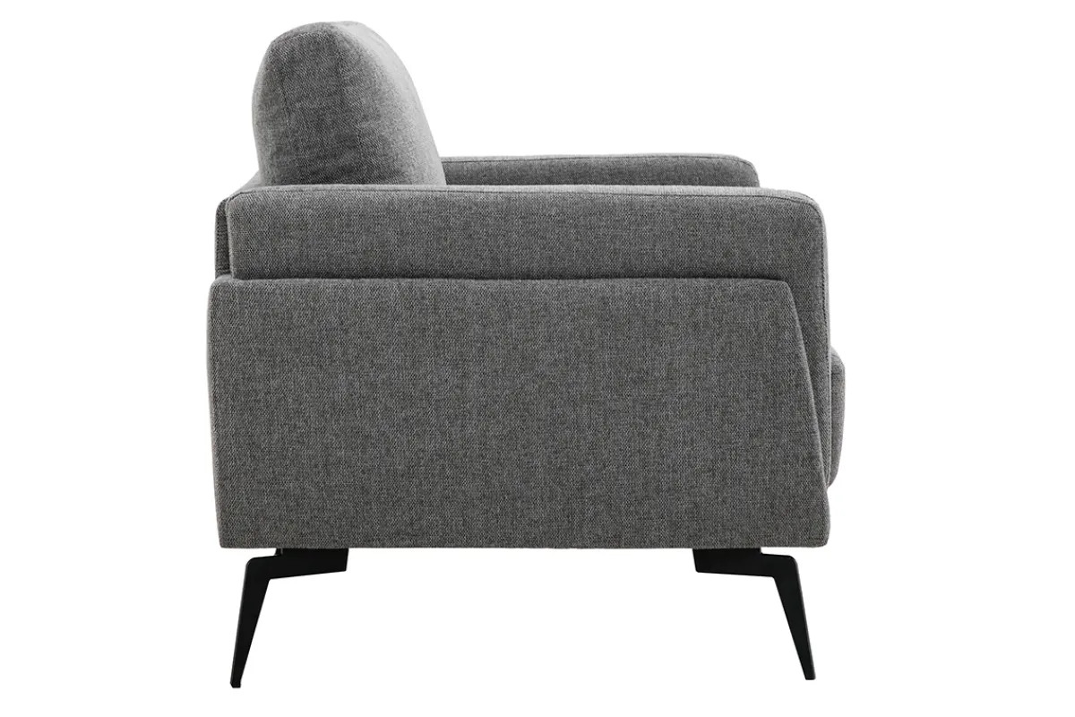 Miliboo Sessel mit grauem Stoff im Samtdesign Metallfüße MOSCO* Design-sessel|Sessel