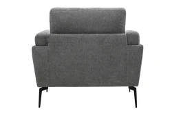 Miliboo Sessel mit grauem Stoff im Samtdesign Metallfüße MOSCO* Design-sessel|Sessel