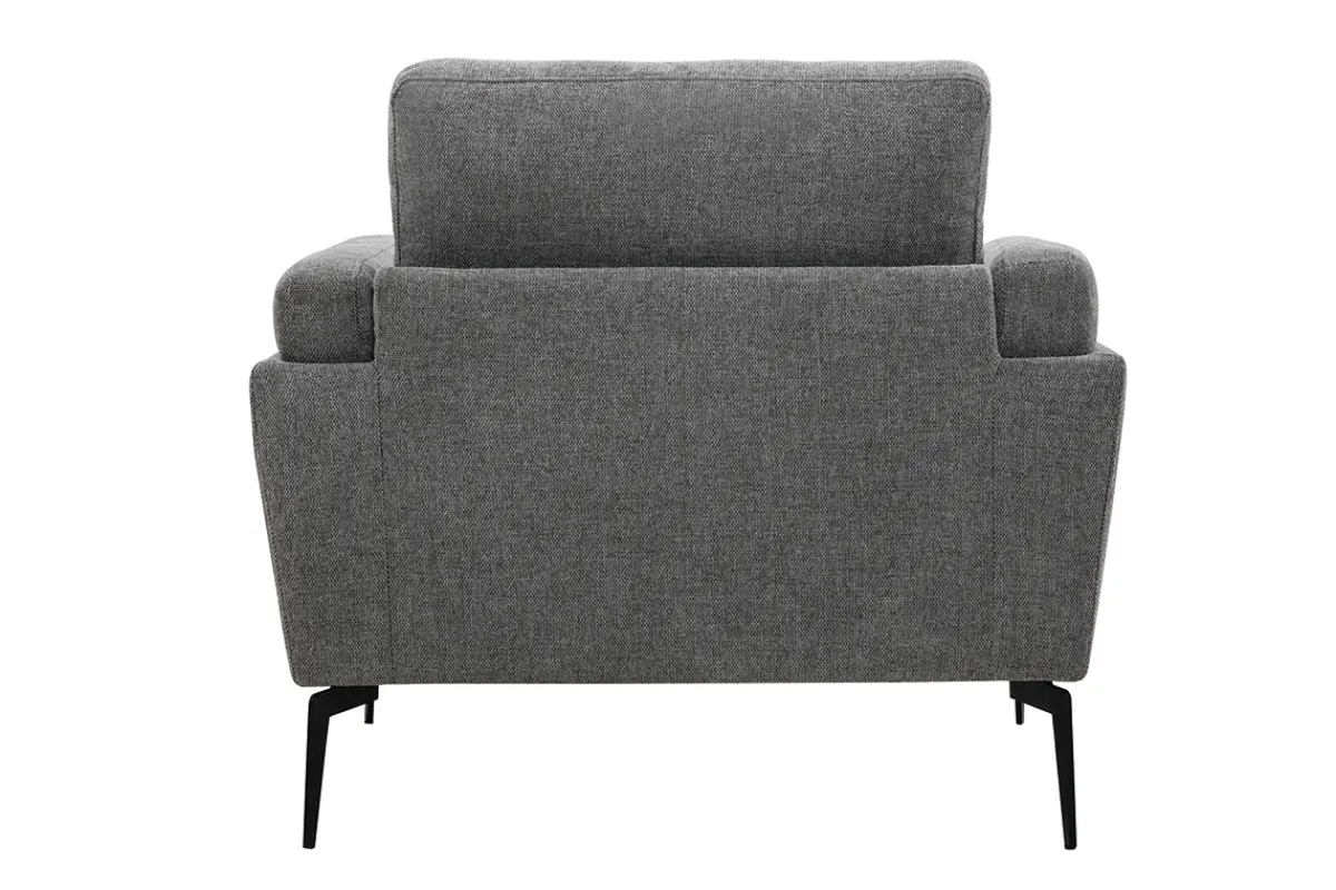 Miliboo Sessel mit grauem Stoff im Samtdesign Metallfüße MOSCO* Design-sessel|Sessel