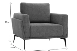 Miliboo Sessel mit grauem Stoff im Samtdesign Metallfüße MOSCO* Design-sessel|Sessel