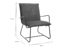 Miliboo Sessel PU Braun und Metallgestell Schwarz MERCY* Design-sessel|Sessel