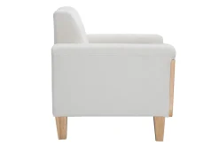 Miliboo Sessel skandinavisch Altweiß Holzbeine FJORD* Design-sessel|Sessel