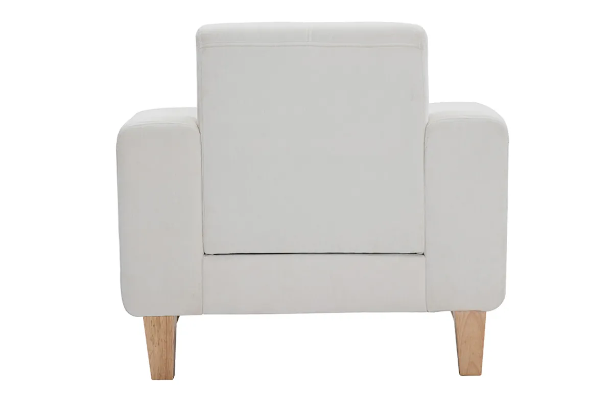Miliboo Sessel skandinavisch Altweiß Holzbeine FJORD* Design-sessel|Sessel