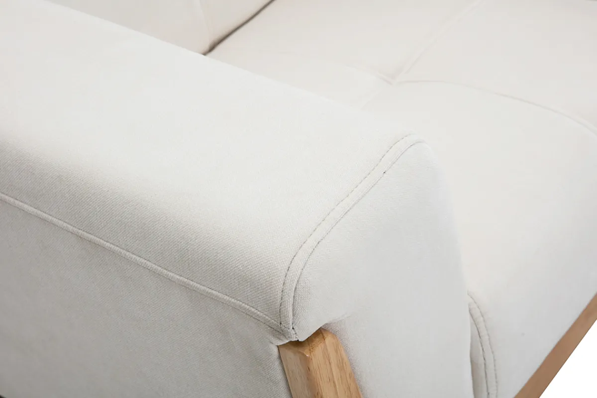 Miliboo Sessel skandinavisch Altweiß Holzbeine FJORD* Design-sessel|Sessel