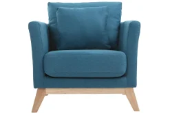 Miliboo Sessel skandinavisch Blaugrün Füße aus hellem Holz OSLO* Design-sessel|Sessel