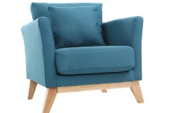 Miliboo Sessel skandinavisch Blaugrün Füße aus hellem Holz OSLO* Design-sessel|Sessel