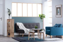 Miliboo Sessel skandinavisch Blaugrün Füße aus hellem Holz OSLO* Design-sessel|Sessel