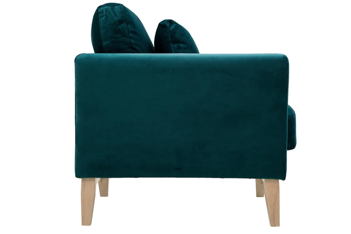 Miliboo Sessel skandinavisch Dunkelblau und Füße aus hellem Holz OSLO* Design-sessel|Sessel