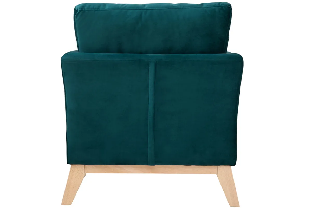 Miliboo Sessel skandinavisch Dunkelblau und Füße aus hellem Holz OSLO* Design-sessel|Sessel