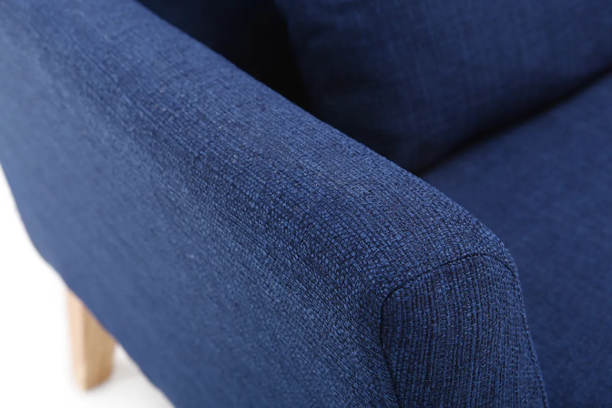 Miliboo Sessel skandinavisch Dunkelblau und Füße aus hellem Holz OSLO* Design-sessel|Sessel