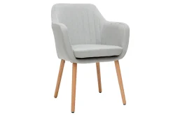 Miliboo Sessel skandinavisch Hellgrau und Füße aus Eichenholz ALEYNA* Design-sessel|Design-stühle