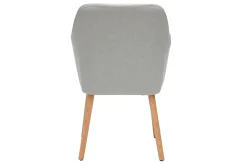 Miliboo Sessel skandinavisch Hellgrau und Füße aus Eichenholz ALEYNA* Design-sessel|Design-stühle