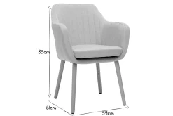 Miliboo Sessel skandinavisch Hellgrau und Füße aus Eichenholz ALEYNA* Design-sessel|Design-stühle