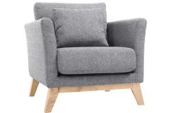 Miliboo Sessel skandinavisch Hellgrau Füße aus hellem Holz OSLO* Design-sessel|Sessel