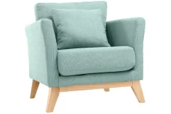 Miliboo Sessel skandinavisch Lagunengrün und Füße aus hellem Holz OSLO* Design-sessel|Sessel