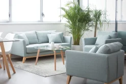 Miliboo Sessel skandinavisch Lagunengrün und Füße aus hellem Holz OSLO* Design-sessel|Sessel